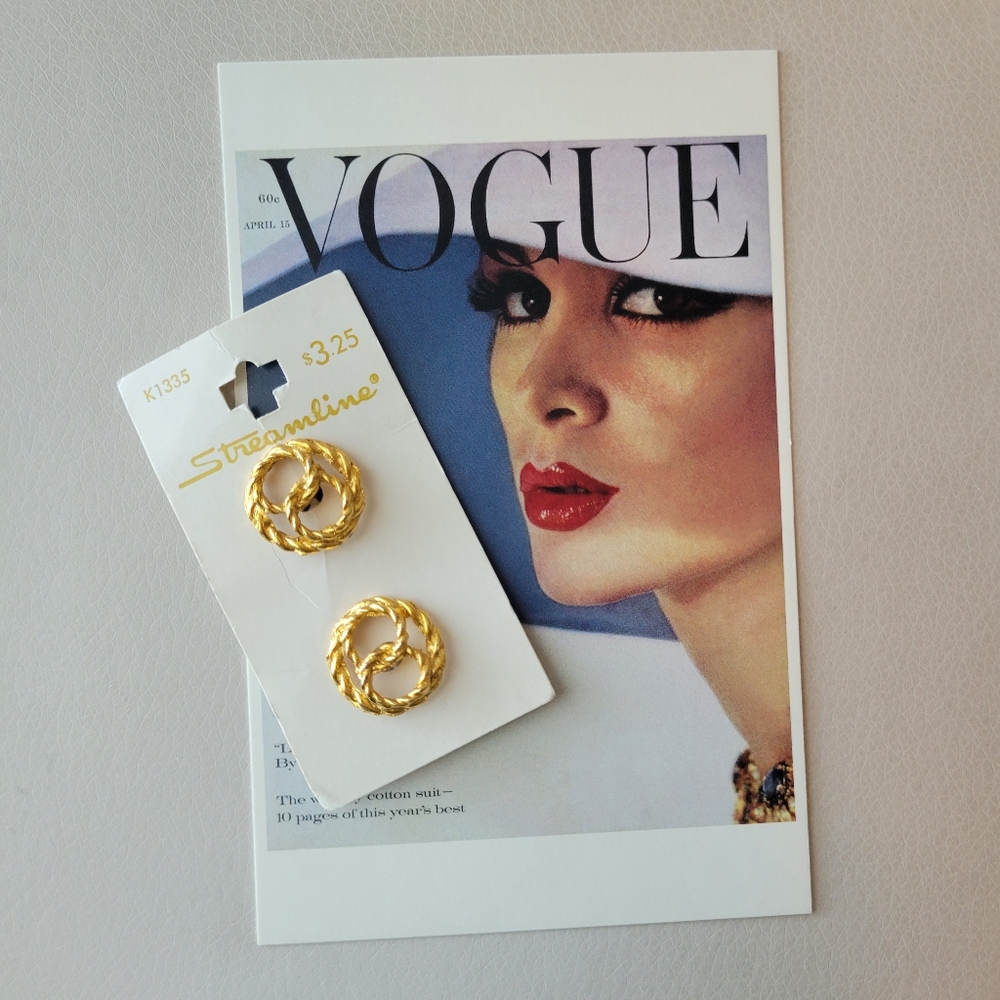 Made in Italy Gold-Tone Twisted Knot Buttons Card ~ Nautical Look FINAL PRICE